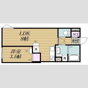 1LDK 間取り図