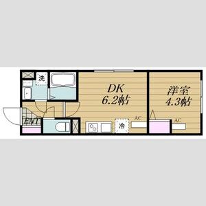 1DK 間取り図