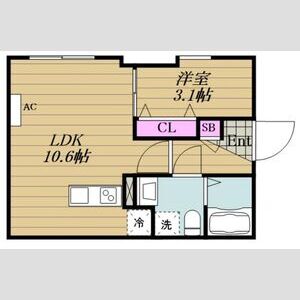 1LDK 間取り図