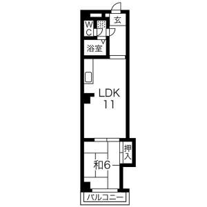 1DK 間取り図