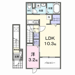 1LDK 間取り図