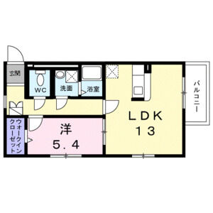 1LDK 間取り図