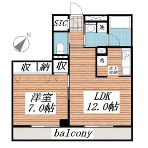 1LDK 間取り図