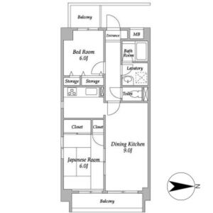 2DK 間取り図