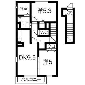 2DK 間取り図