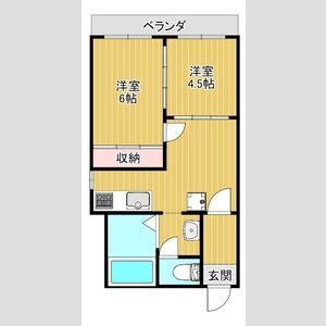 2DK 間取り図