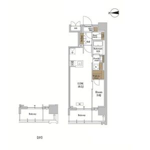 1LDK 間取り図
