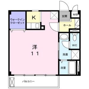 1K 間取り図