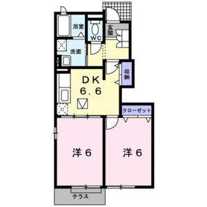 2DK 間取り図