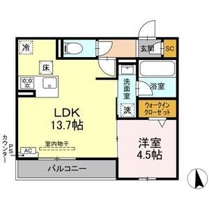 1LDK 間取り図