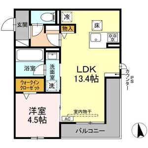 1LDK 間取り図