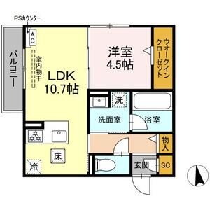 1LDK 間取り図