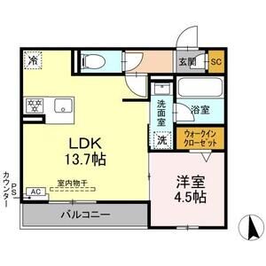 1LDK 間取り図