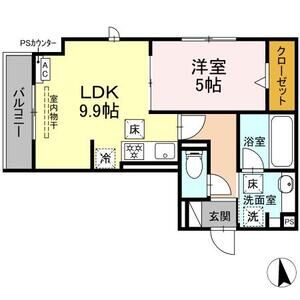 1LDK 間取り図