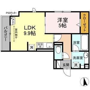 1LDK 間取り図