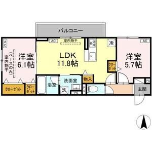 2LDK 間取り図