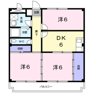 3DK 間取り図