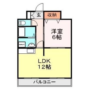 1LDK 間取り図