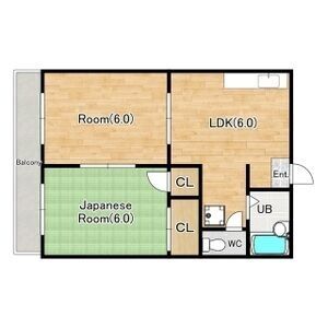 2DK 間取り図