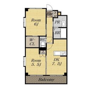 2DK 間取り図