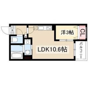 1LDK 間取り図