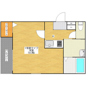 1K 間取り図
