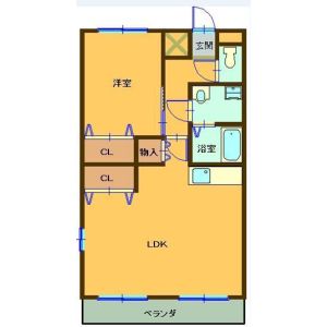 1LDK 間取り図