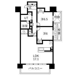 2LDK 間取り図