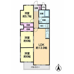 3LDK 間取り図