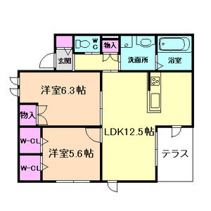 2LDK 間取り図