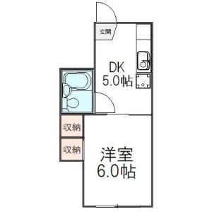 1DK 間取り図