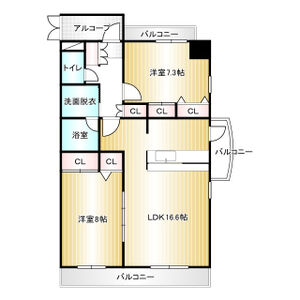 2LDK 間取り図