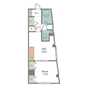 1DK 間取り図