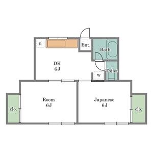 2DK 間取り図