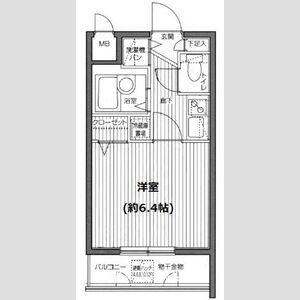 1K 間取り図