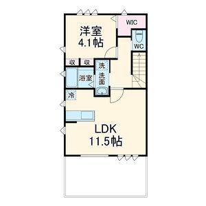 1LDK 間取り図