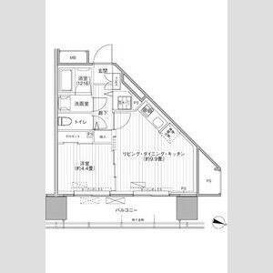 1LDK 間取り図