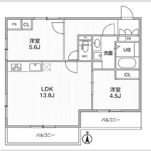 2LDK 間取り図