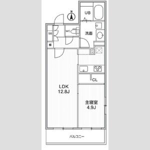 1LDK 間取り図