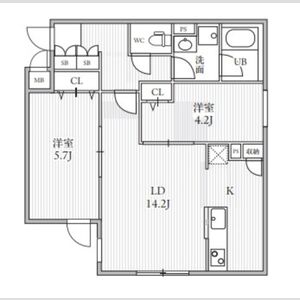 1LDK 間取り図