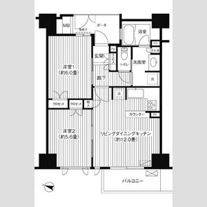 2LDK 間取り図