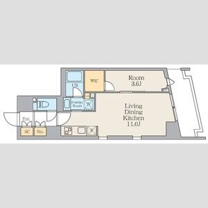 1LDK 間取り図