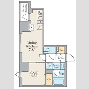 1DK 間取り図