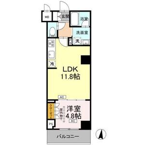 1LDK 間取り図