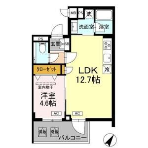 1LDK 間取り図