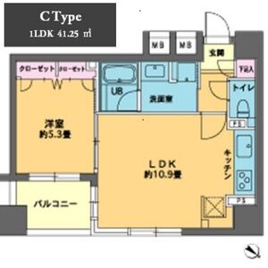 1LDK 間取り図