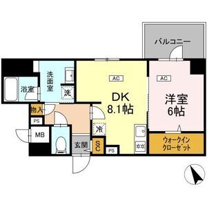 1DK 間取り図