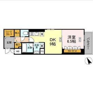 1DK 間取り図
