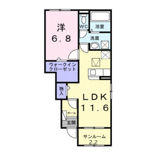 1LDK 間取り図