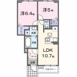 2LDK 間取り図